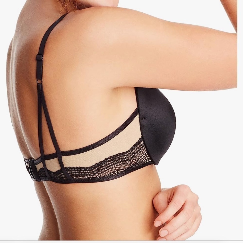 NEW-MAIDENFORM Love The Lift Underwire Demi, Smoothing Lace-Trim Push Up Bra 36C